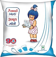 Amul Moti Homogenized Toned Milk – 450 ml Pouch